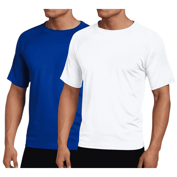 Kanu Surf Mens Rash Guard - 2 Pack UPF 50+ Quick Dry Short Sleeve Swim Shirts for Men (S-XXL)