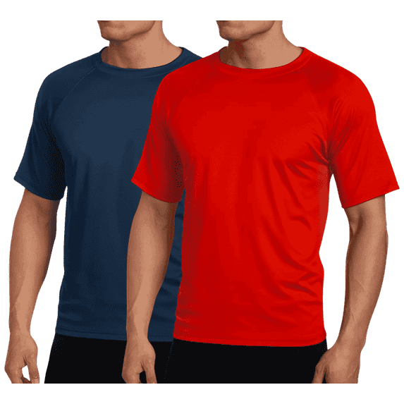 Kanu Surf Mens Rash Guard - 2 Pack UPF 50+ Quick Dry Short Sleeve Swim Shirts for Men (S-XXL)