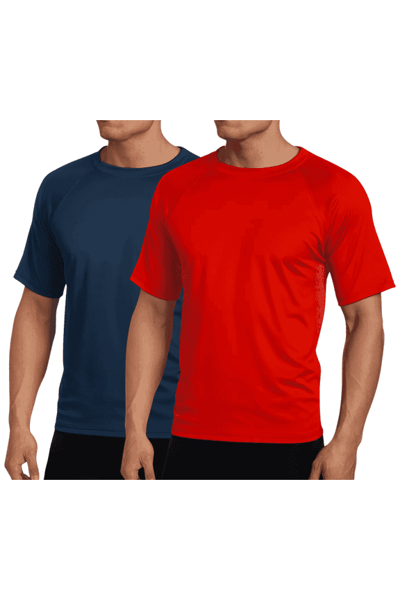 Mens Rash Guard - 2 Pack UPF 50+ Quick Dry Short Sleeve Swim Shirts for Men (S-XXL)