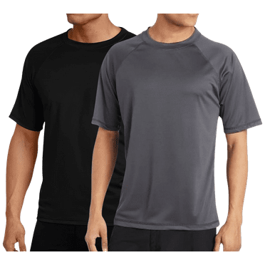 Kanu Surf Mens Rash Guard - 2 Pack UPF 50  Quick Dry Short Sleeve Swim Shirts for Men (S-XXL)