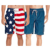 Kanu Surf Mens Swim Trunks 9 inch Inseam Quick Dry Mens Board Shorts Summer Bathing Suit 2 Pack