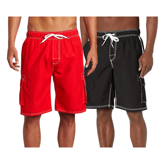 Kanu Surf Men's Swim Trunks - 2 Pack UPF 50 Quick Dry Flex Bathing Suit, 9" Inseam (S-XXL)