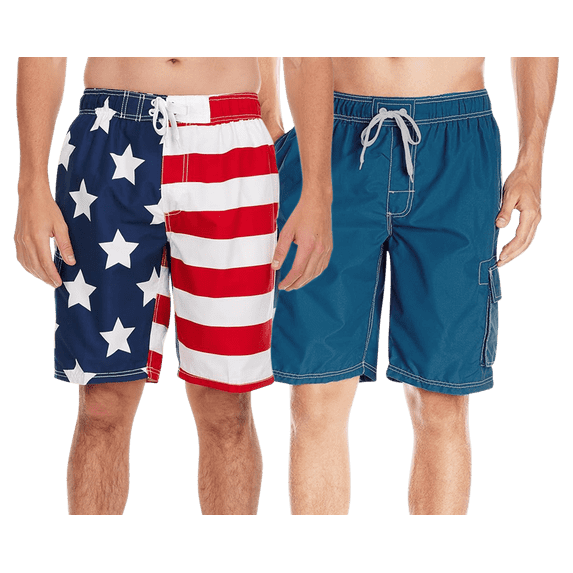 Kanu Surf Mens Swim Trunks 9 inch Inseam Quick Dry Mens Board Shorts Summer Bathing Suit 2 Pack