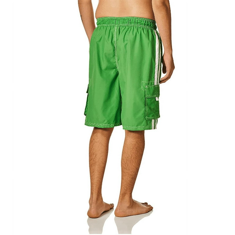 Kanu Surf mens Barracuda Regular Extended Sizes Swim Trunks Green Large US