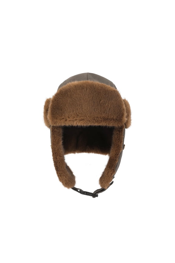 Burnell Trapper Hat Durable Cotton Canvas Shell Fabric, Soft Faux Fur Earflaps, Warm and Wind Resistant, for Men and Women