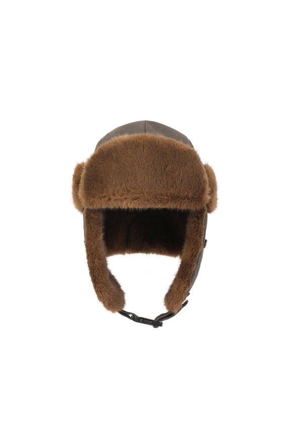 Burnell Trapper Hat Durable Cotton Canvas Shell Fabric, Soft Faux Fur Earflaps, Warm and Wind Resistant, for Men and Women