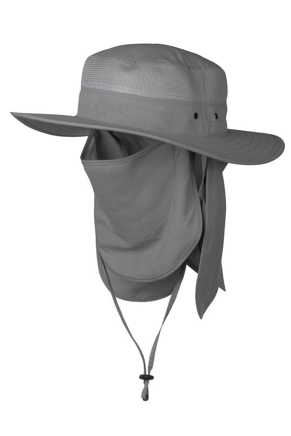 Keya Adult Unisex Performance Boonie Hat Neck & Face Drape Dark Gray