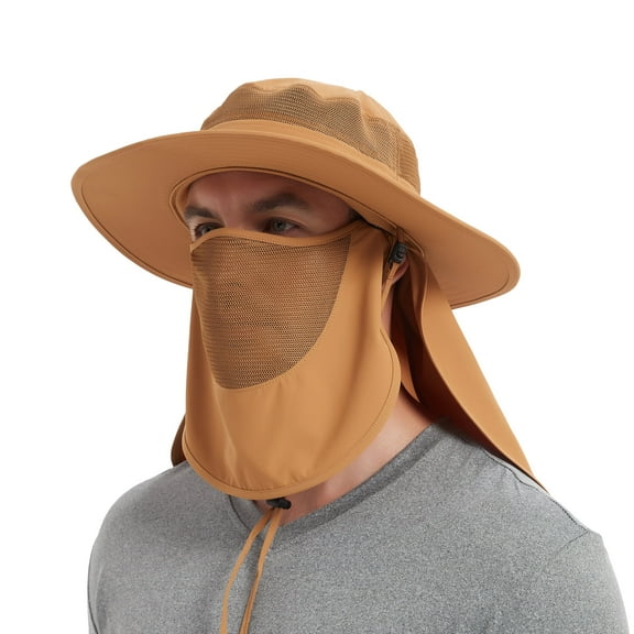 Kanut Sports Keya Fishing Hat for Men Women, UPF 50+ Wide Brim Sun Hat with Detachable Face Cover & Neck Flap for Hiking, Gardening, Beach