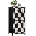 thumbnail image 1 of Kanworse 4 Drawer Fabric Dresser for Bedroom Abstract Black White Checkerboard Chests of Drawers for Closet Organizers Storage, 1 of 8