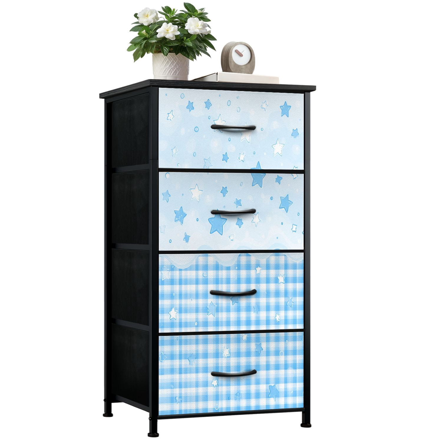 blue fabric dresser Sophia Modern Style Crystal Tufted Upholstery 7 Drawer Dresser Finished  With Velvet Fabric Made With Wood In Blue Blue Bedroom Contemporary,Modern main image 0