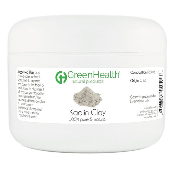 Kaolin Clay 6 oz Plastic Jar - GreenHealth