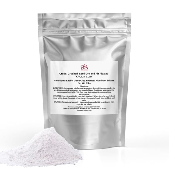 Kaolin Clay Powder 5 lb | Pure & Natural | For Skin, DIY Masks & Bath Products