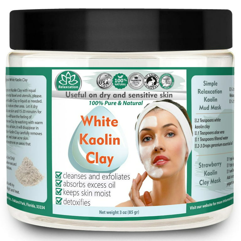 Kaolin - Polvo de grado cosmético de arcilla verde menta, polvo natural  100% puro, ideal para desintoxicación de la piel, rejuvenecimiento y más,  cura