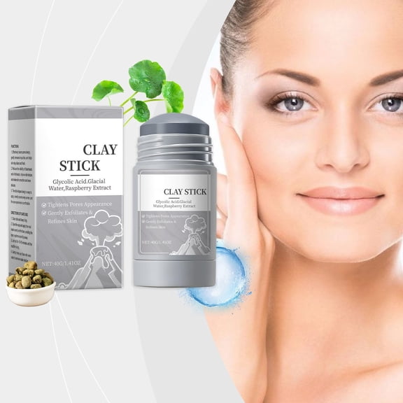 Kaolin Mud Film Facial Cleansing Stick with Silicone Brush Head, 45g Large Capacity, Pore Cleansing for Oily Skin, 1 Count