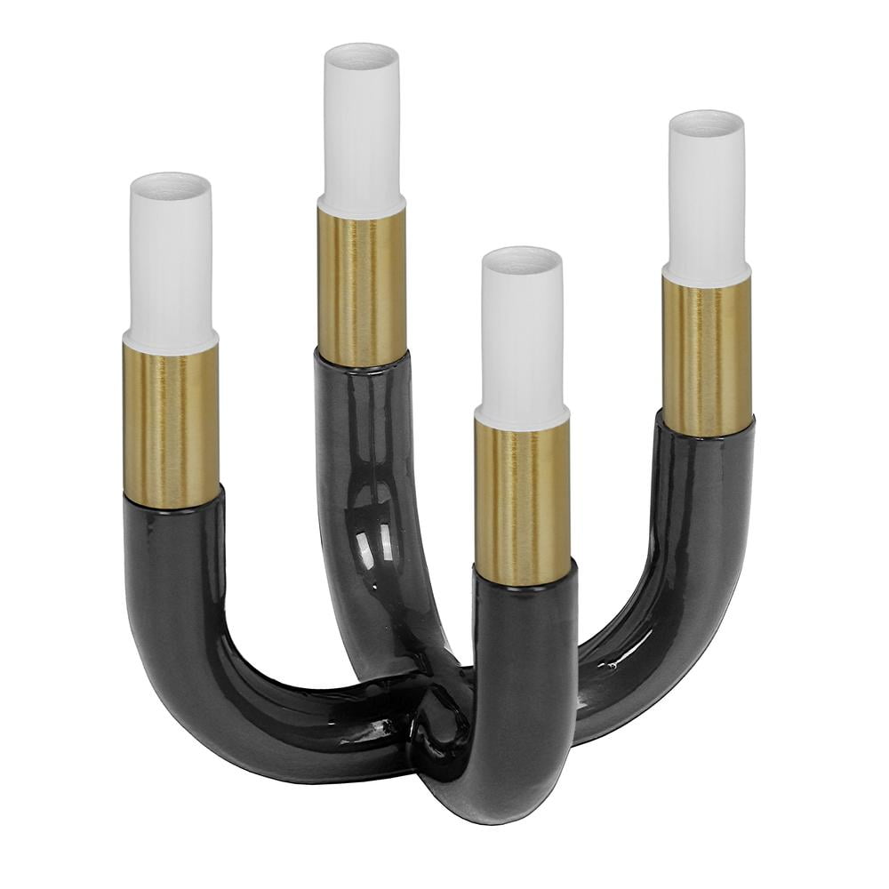 Kaonashi Black and Gold Iron Tabletop Candelabra