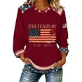 thumbnail image 1 of Kaondbfi 250th Anniversary USA T Shirts for Women Fashion American Flag Patriotic Pullover Tops Womens Casual Loose Shackets, 1 of 4