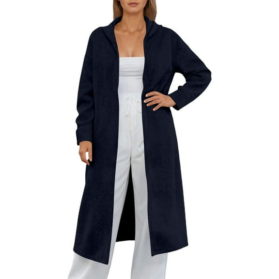 Kaondbfi Cardigan for Women, Autumn/Winter Casual Loose Hooded Long Cardigan Womens Winter Coat