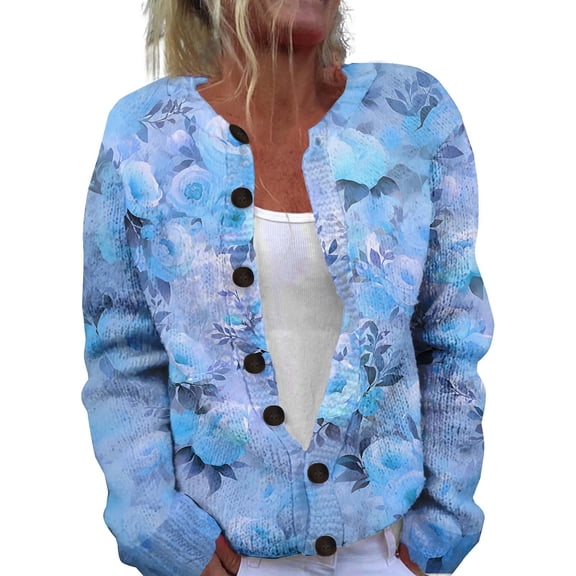 Kaondbfi Cardigan for Women, Autumn and Winter Knitted Button Cardigan Casual Coat Top Womens Winter Coat