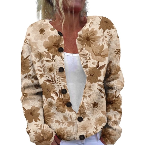 Kaondbfi Cardigan for Women, Autumn and Winter Knitted Button Cardigan Casual Coat Top Womens Winter Coat