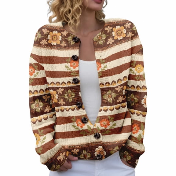 Kaondbfi Cardigan for Women, Button Down Cardigan Sweater Long Sleeve Sweaters Casual Trendy Fall Tops Coat Womens Winter Coat