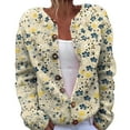 thumbnail image 1 of Kaondbfi Cardigan for Women, Open Front Cardigans Cute Flower Print Sweaters Crew Neck Button Down Trendy Fall Tops Coat Womens Winter Coat, 1 of 4
