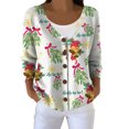 thumbnail image 1 of Kaondbfi Cardigan for Women, Printed Women's Casual Button Cardigan with V Neck and Thick Needle Hole Stripe Womens Winter Coat, 1 of 4