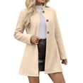 thumbnail image 1 of Kaondbfi Cardigan for Women, Winter Overcoat Mid Long Stand Collar Single Breasted Coat Outerwear Women's Winter Coat, 1 of 7