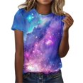thumbnail image 1 of Kaondbfi Delicate Arctic Light Print T Shirts Fashionable Summer Round Neck Short Sleeve Blouses Tops for Carnival, 1 of 4