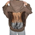 thumbnail image 1 of Kaondbfi Hollow Mesh Back Hoodie Women's Sweatshirt Casual Long Sleeve Pocket Tops Womens Fall Essentials Fashion Clothing, 1 of 5