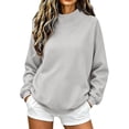 thumbnail image 1 of Kaondbfi Mock Neck Sweatshirt Women Fall Oversized Turtleneck Pullover Fleece Long Sleeve Sweatshirts Tops Womens Essentials Fashion Clothing, 1 of 4