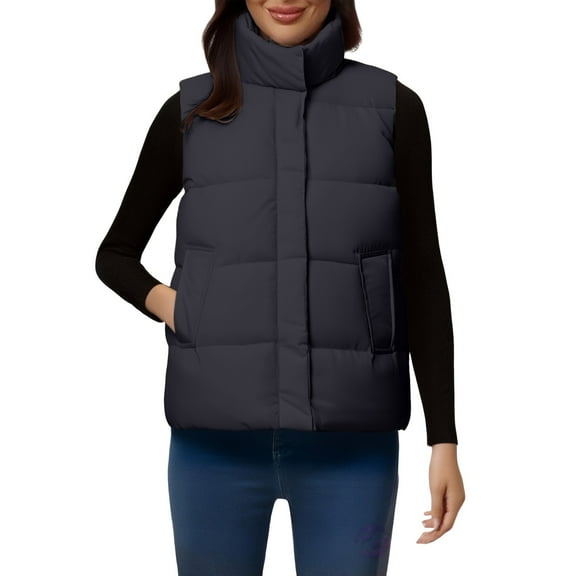 Kaondbfi Outerwear Vests for Women, Puffer Vest Quilted Hooded Vests Button Down Sleeveless Jacket Casual Zip Up Padded Jacket Winter Coat Womens Winter Coat