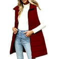 thumbnail image 1 of Kaondbfi Outerwear Vests for Women, Long Puffer Vest Women Winter Warm Quilted Sleeveless Vests Puffy Zip Up Fall Coat Outerwear Women's Winter Coat, 1 of 5