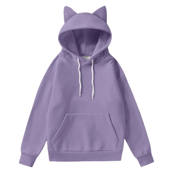 Kaondbfi Oversized Sweatshirt for Women Cute Cat Ear Pullover Loose Fit Long Sleeve Tops Womens Fall Essentials Fashion Clothing
