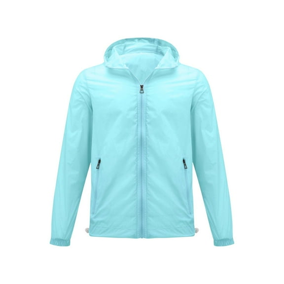 Kaondbfi Plus Size Coat for Men, Summer and Autumn Lightweight Windproof Outwear Solid Color Fluorescent Zipper Sunproof Jacket Mens Winter Coat