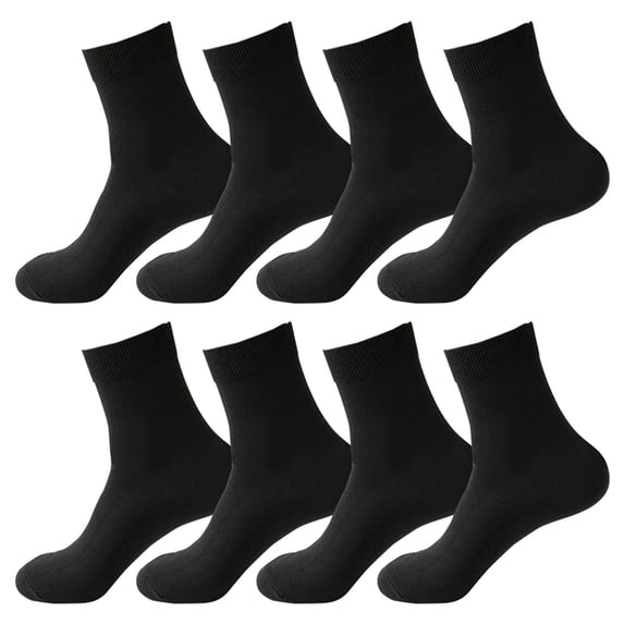 Kaondbfi Socks for Women Crew Socks Thin Loose Fit Soft Wide Stretchy Seamless Toe 4 Pairs