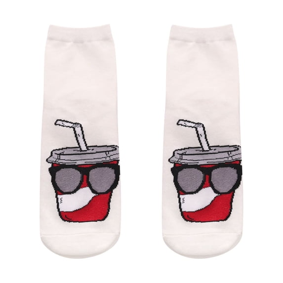 Kaondbfi Socks for Women Mid Length Round Socks Cute Fun Food and Drink Novelty Socks