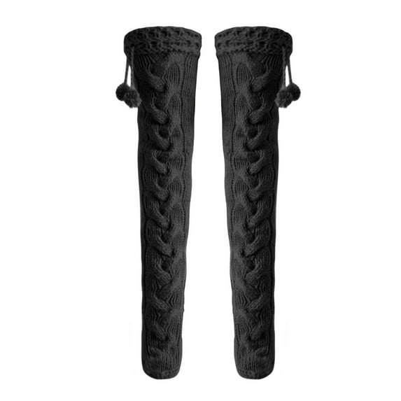 Kaondbfi Stockings for Women Autumn Winter Solid Knitted Warm Long Knee Cap Socks with Plush