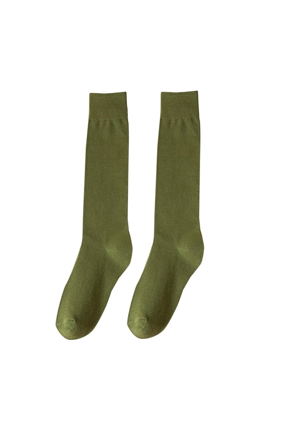 Stockings for Women Slimming Socks Women's Calf Socks Half Tall Solid Color Cotton Socks Spring and Fall Stockings High Top Stockings