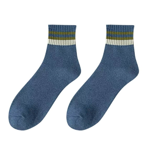 Kaondbfi Striped Hosiery Winter Thick and Fleece Comfortable Warm Men Medium Length Casual Socks Men's Accessories Socks