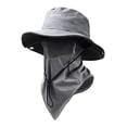 thumbnail image 1 of Kaondbfi Summer Trendy Bucket Hats for Men Breathable Fisherman Hat for Women Fashion 2 In 1 Wide Brim Sun Hat & Detachable Neck Protecter Mens Bucket Hat, 1 of 9