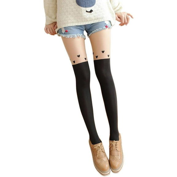 Kaondbfi Tights for Women Non-slip Thigh High Over Knee Fake High Cylinder Stitching Silk Stocking