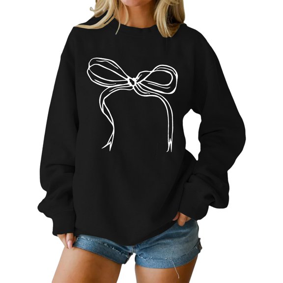 Kaondbfi Valentine Tops for Women Long Sleeves Valentine Sweatshirt Trendy Love Heart Shirts Plus Size Ladies Tops Surprise Gifts for Your Beloved