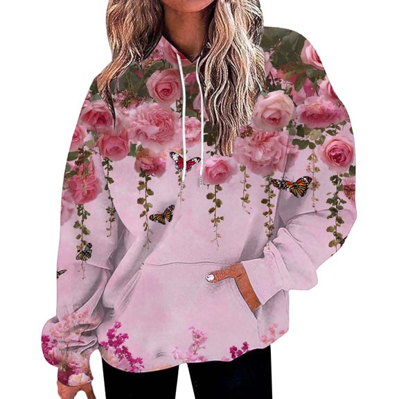 Kaondbfi Valentine's Day Womens Oversized Printed Sweatshirts Pullover Women's Loose Casual Sweatshirts Surprise Gifts for Your Beloved