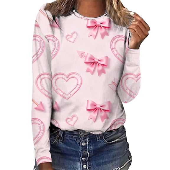 Kaondbfi Valentines Day T Shirt Womens Love Shirt Print Tree T Shirt Holiday Graphic Tee Tops Surprise Gifts for Your Beloved