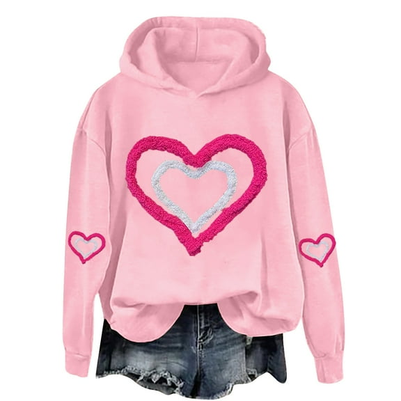 Kaondbfi Valentines Sweatshirts for Women Funny Love Heart Graphic Valentines Shirts Casual Long Sleeve Pullover Tops Surprise Gifts for Your Dear