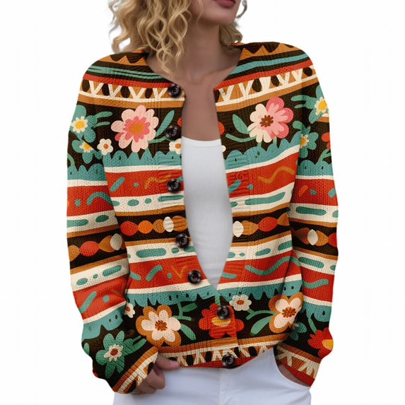 Kaondbfi Women's Cardigan, Button Down Cardigan Sweater Long Sleeve Sweaters Casual Trendy Fall Tops Coat Winter Clothing for Women