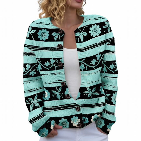 Kaondbfi Women's Cardigan, Button Down Cardigan Sweater Long Sleeve Sweaters Casual Trendy Fall Tops Coat Winter Clothing for Women