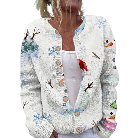 Kaondbfi Women's Cardigan, Lady's Christmas Cardigan Is Full Of Casual Fashionable and Cute Designs Winter Clothing for Women