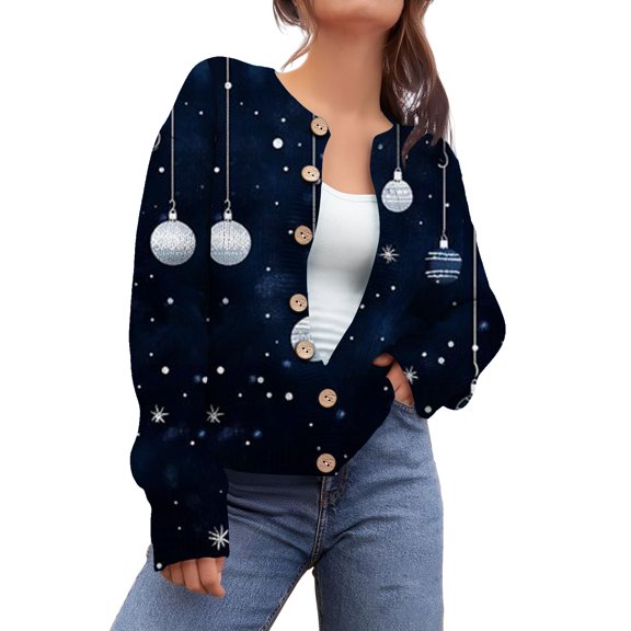 Kaondbfi Women's Cardigan, New Fall and Winter Fashion Loose Cardigan Mid Length Knit Sweater Foreign Trade Sweater Winter Clothing for Women