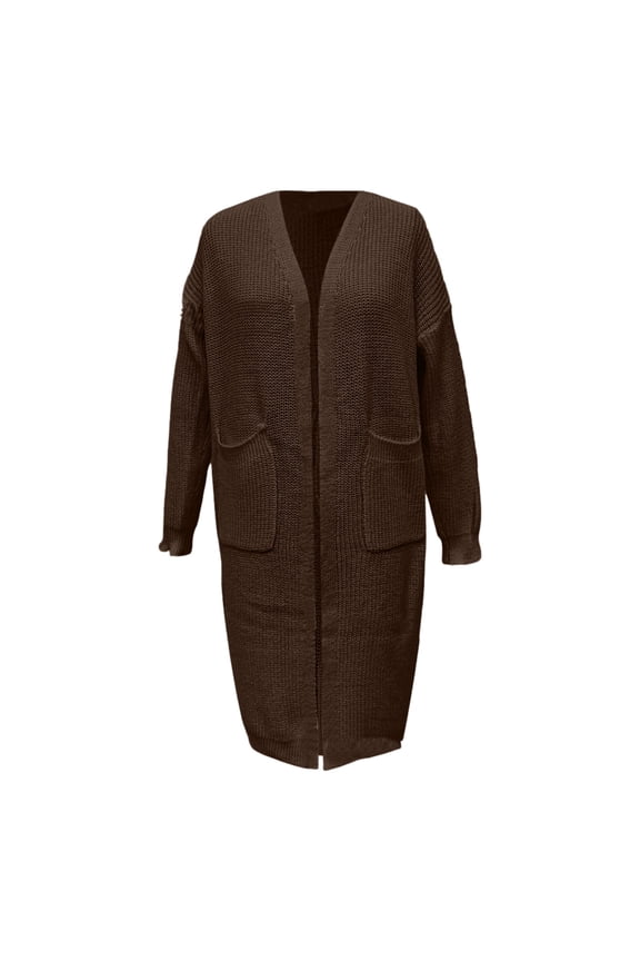 Women's Cardigan, New Long Lazy Style Solid Color Sweater for Women In Autumn and Winter Loose Versatile Long Sleeved Knitted Winter Coat for Women